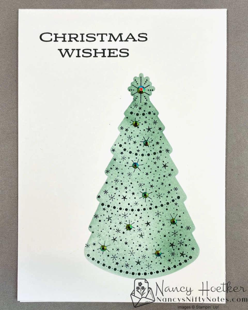 Christmas Lights Tree Stencil Cards Nancy's Nifty Notes